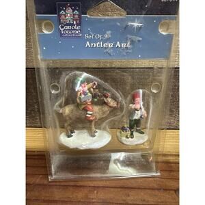 2006 Lemax Carole Towne Figurines Antler Art Set of 2 Item #62241
